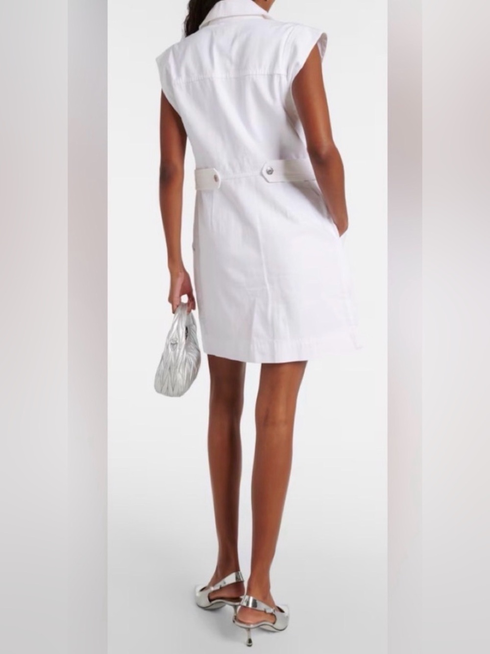 NWT Veronica Beard Jax Dress Sleeveless Button-Front White Shirt Dress - Picture 2 of 6